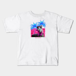 Spider Monkey Vaporwave Aesthetic Kids T-Shirt